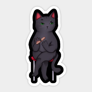 Funny Kawaii Black Cat with Attitude, Love Cats Sticker